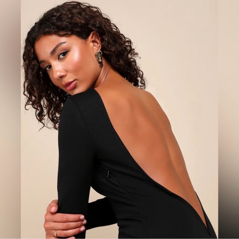 Lulu's Elegant Black Backless Dress